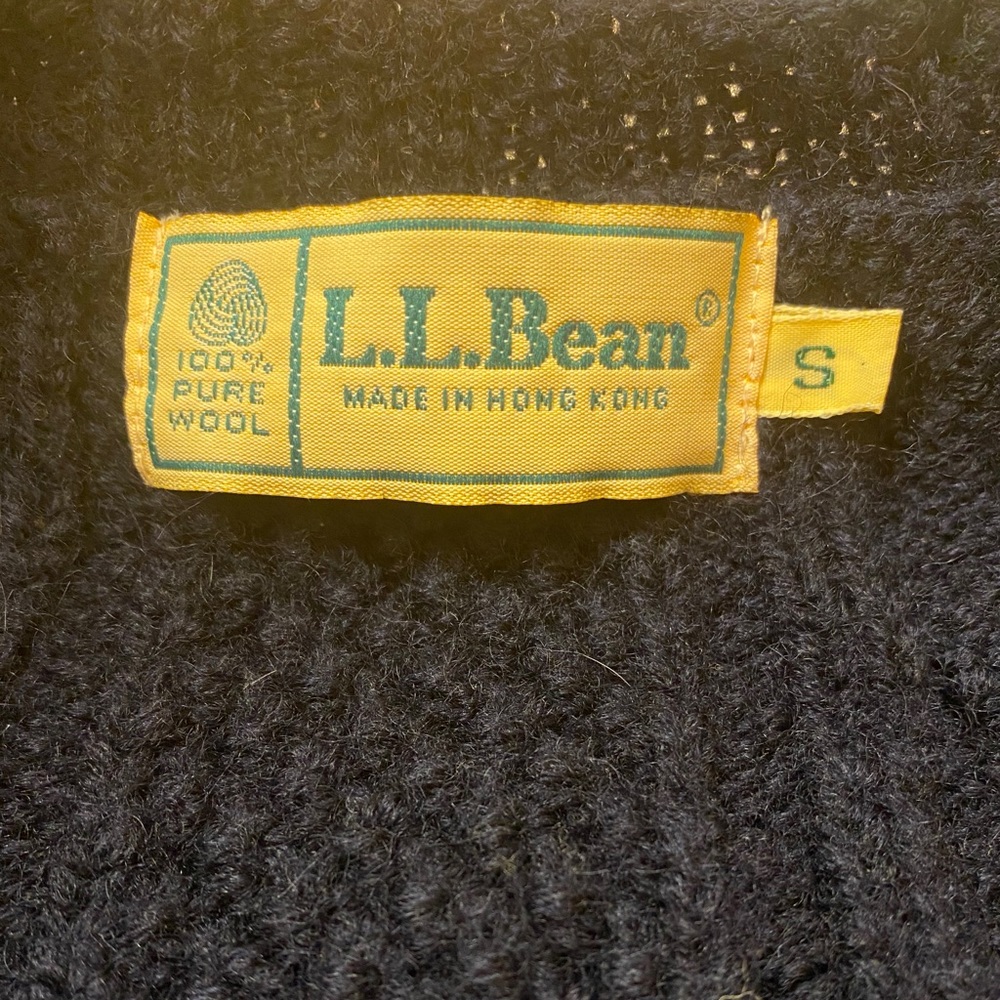 Vintage L.L Bean Navy Cardigan 100% Wool Sz S - Picture 6 of 6